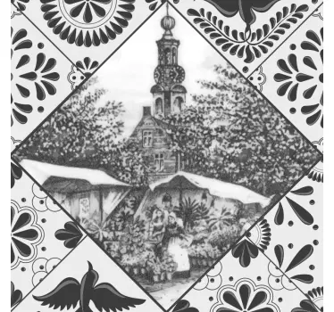 Adesivo per piastrelle motivo decorativo vintage - TenStickers