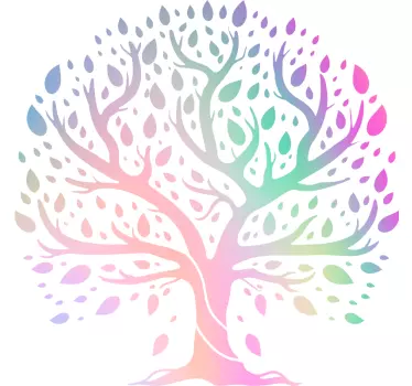 Adesivo murale albero con albero della vita - TenStickers