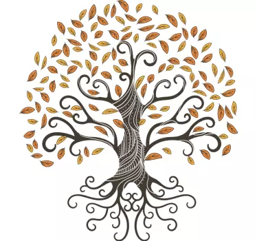Adesivo murale albero albero stagionale stilizzato - TenStickers