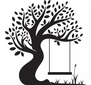 Sticker albero Albero della vita con altalena - TenStickers