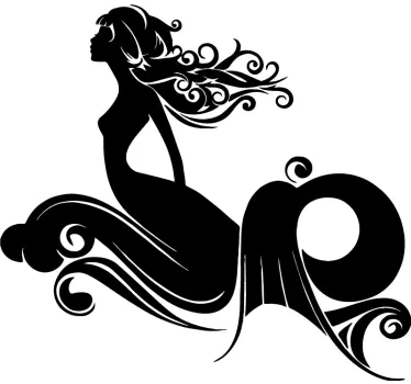 Adesivo per box doccia silhouette di sirena elegante - TenStickers