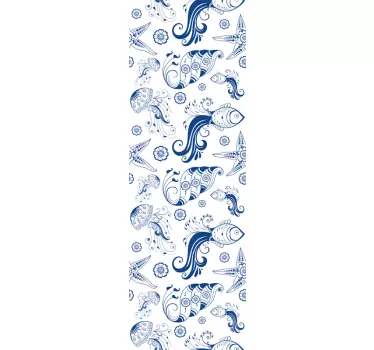 Adesivo per box doccia motivi di pesci oceanici - TenStickers