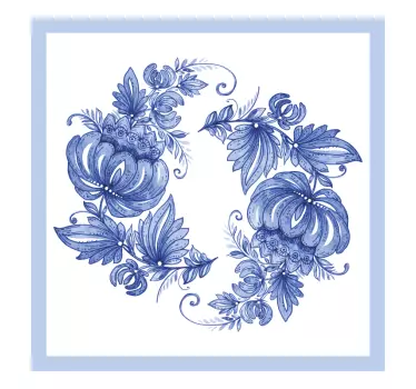 Adesivo bagno piastrella horezu bianco e blu - TenStickers
