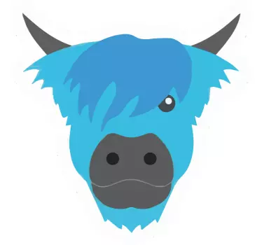 Adesivo mucca highland blu - TenStickers