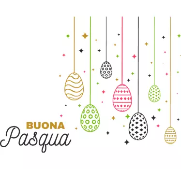 Adesivo murale rugby buona pasqua - TenStickers