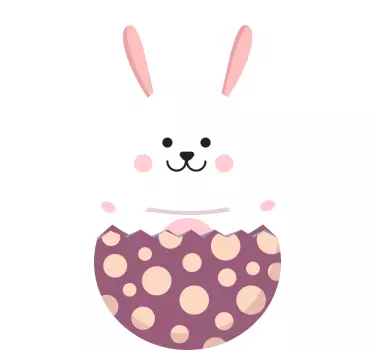 Sticker animale domestico coniglio nell'uovo - TenStickers