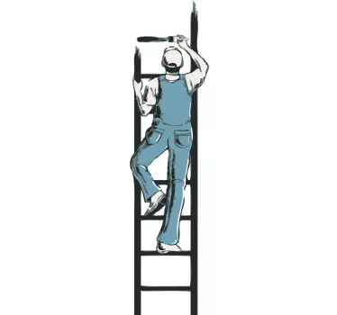 Sticker decorativo pittore su scala - TenStickers