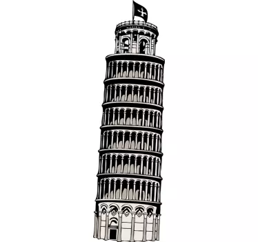 Adesivo muro torre di Pisa - TenStickers