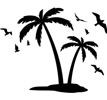 Sticker albero Palme monocolore con alberi - TenStickers