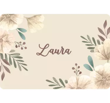 Adesivo pc Bellissimi fiori che sbocciano con il nome - TenStickers