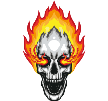 Adesivo auto Fuoco del cranio - TenStickers