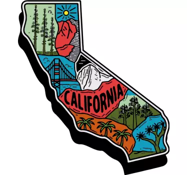 Adesivo per auto contorno dello stato della california - TenStickers