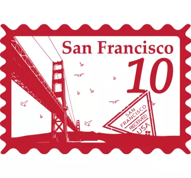 Adesivo per auto monumento di san francisco - TenStickers