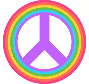 Adesivo per auto simbolo della pace arcobaleno - TenStickers