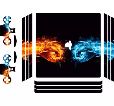 Adesivo ps4 effetto collisione fiamme - TenStickers