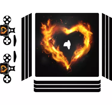 Adesivo ps4 emblema cuore infuocato - TenStickers