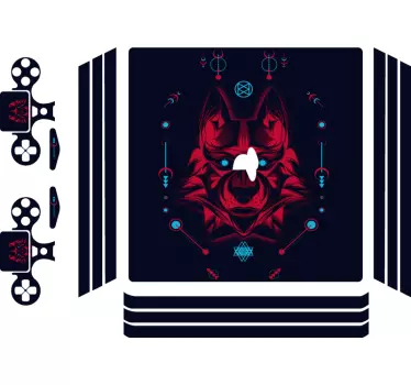 Adesivo ps4 testa di lupo mistico - TenStickers