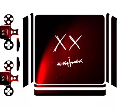 Adesivo ps4 simboli astratti rossi - TenStickers