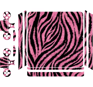 Adesivo ps4 motivo zebra rosa - TenStickers