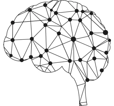 Sticker scienza Cervello geometrico - TenStickers