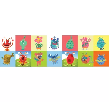Adesivo bambini cornice con mostri - TenStickers