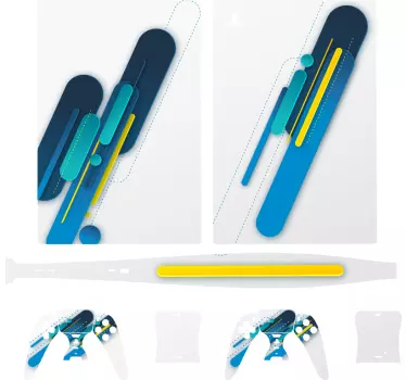 Adesivo ps5 forme astratte vibranti - TenStickers