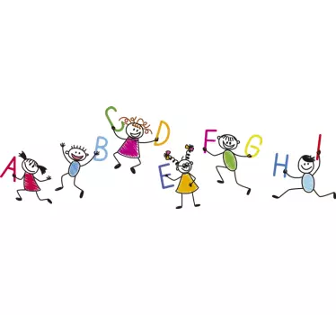 Adesivo bambini cornice alfabeto - TenStickers