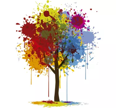 Adesivo murale soggiorno albero splash - TenStickers