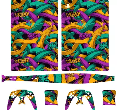 Adesivo ps5 stile geometrico vivace - TenStickers