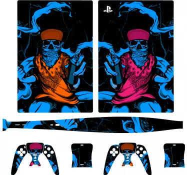 Adesivo ps5 stile graffiti teschio - TenStickers