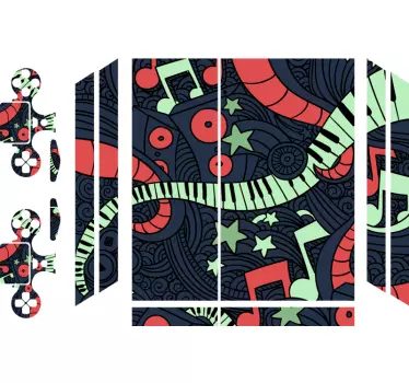 Adesivo ps4 arte ispirata alla musica - TenStickers