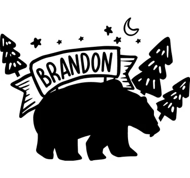 Adesivo murale bambini orso e alberi - TenStickers