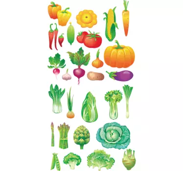 Sticker decorativo misto ortaggi - TenStickers