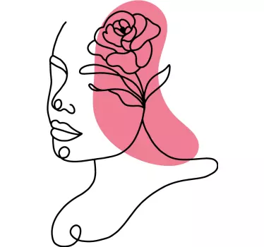 Adesivo decorativo profilo floreale stilizzato - TenStickers
