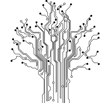 Sticker decorativo albero dei circuiti - TenStickers