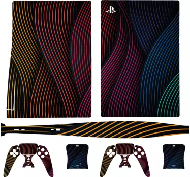 Adesivo ps5 linee curvate vibranti - TenStickers