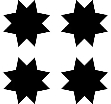 Adesivo geometrico forme stella nere - TenStickers