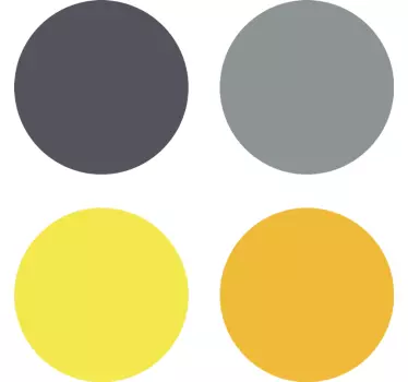Adesivo murale punti grigi e gialli - TenStickers