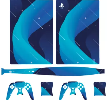 Adesivo ps5 involucro ondata blu - TenStickers