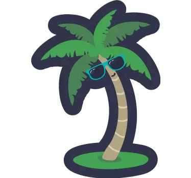 Adesivo per roulotte palma con occhiali da sole - TenStickers
