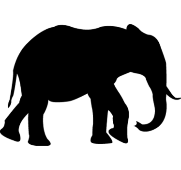 Sticker decorativo silhouette elefante - TenStickers