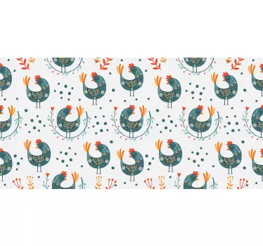 Adesivo per mobile Polli e fiori - TenStickers
