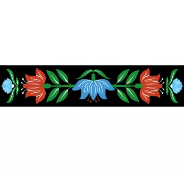 Greca adesiva bordo floreale - TenStickers