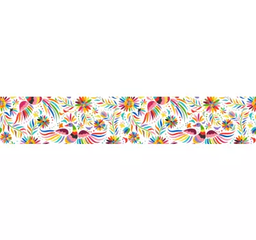 Greca adesiva elementi floreali vibranti - TenStickers
