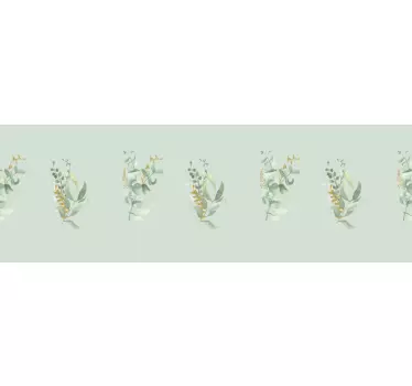 Greca adesiva bordo fogliare floreale - TenStickers