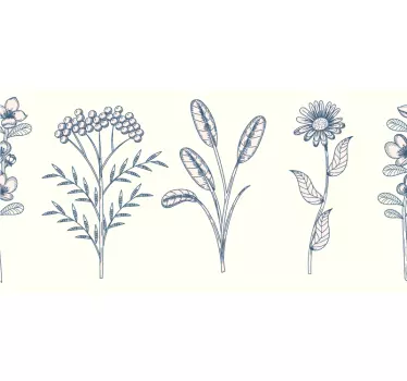 Greca adesiva decorazione floreale bordura - TenStickers