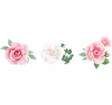 Greca adesiva composizione elegante di rose - TenStickers