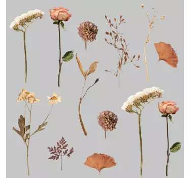 Carta adesiva per mobili foglia di fiori secchi fantasia - TenStickers