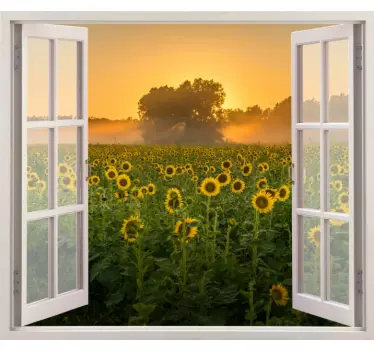 Adesivo fiore Campo primaverile la sera - TenStickers