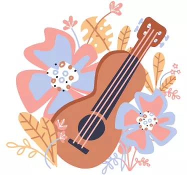 Adesivo per laptop composizione floreale musicale - TenStickers